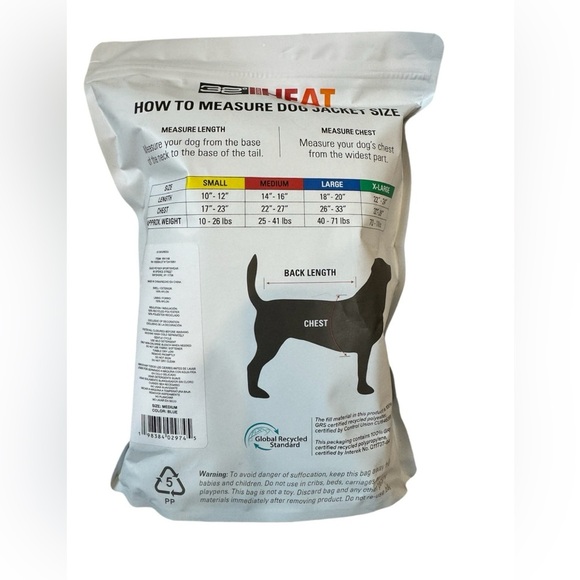 32 Degrees Heat Reflective Trim Water Resistant Dog Jacket, M - Picture 2 of 2